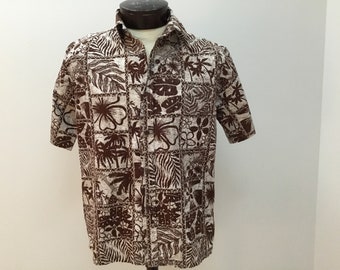 Vintage Hawaiian Shirt/Tiki Shirt/Made in Hawaii label/ Hawaiian Shirt/Aloha shirt, Island Shirt, Polynesian shirt, Hawaiian Shirts,