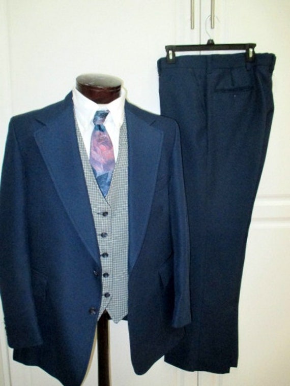 Reversible Vest Men's 1970's Business Suit, Midcen