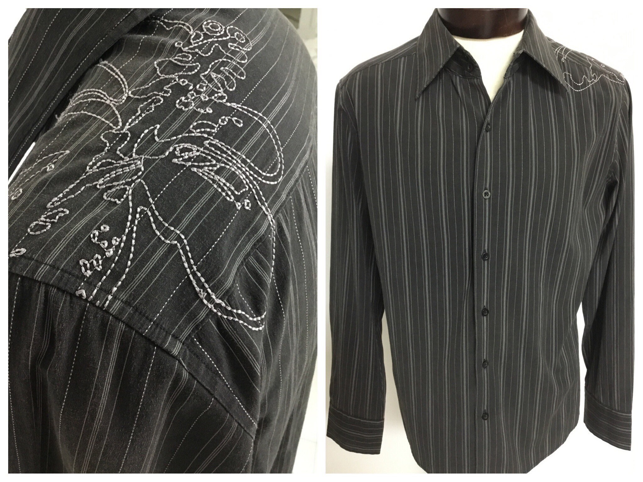 シャツ+ブラウス(長袖+七分) Y's - Y's STRIPED COTTON DOUBLE COLLAR SHIRT 1 il_fullxfull.3933821376_njn8.jpg