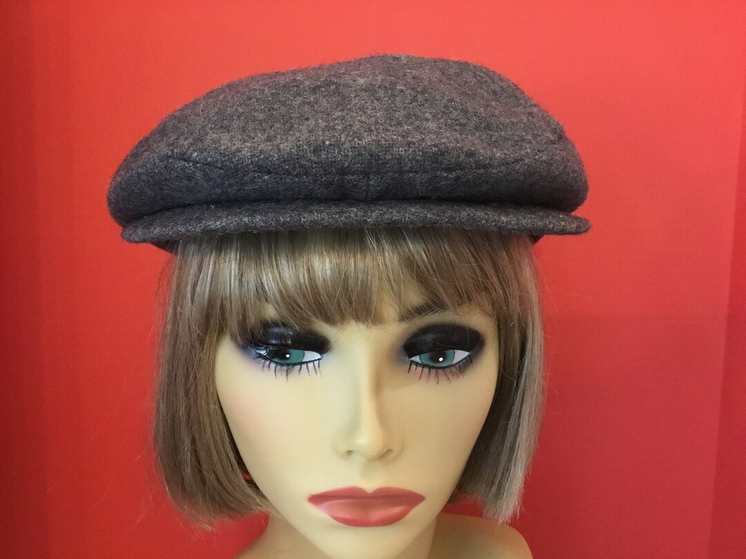 Mailboy Cap UNISEX Vintage Gray Newsboy Cap Size 7 1/8, Midcentury Newsboy Hat ...