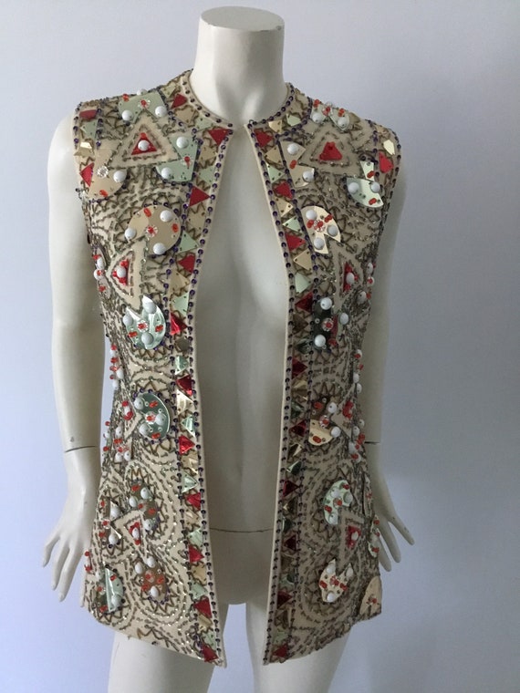 RARE Lilli Ann Boutique beaded vest, Mod 1960s’ L… - image 8