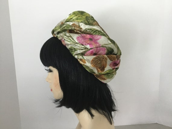 1960s pillbox hat, brocade midcentury hat, 60s Ja… - image 5