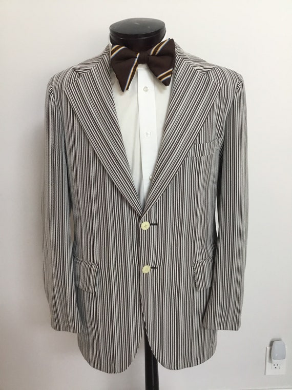 1970’s polyester jacket/sportcoat, brown & white … - image 9