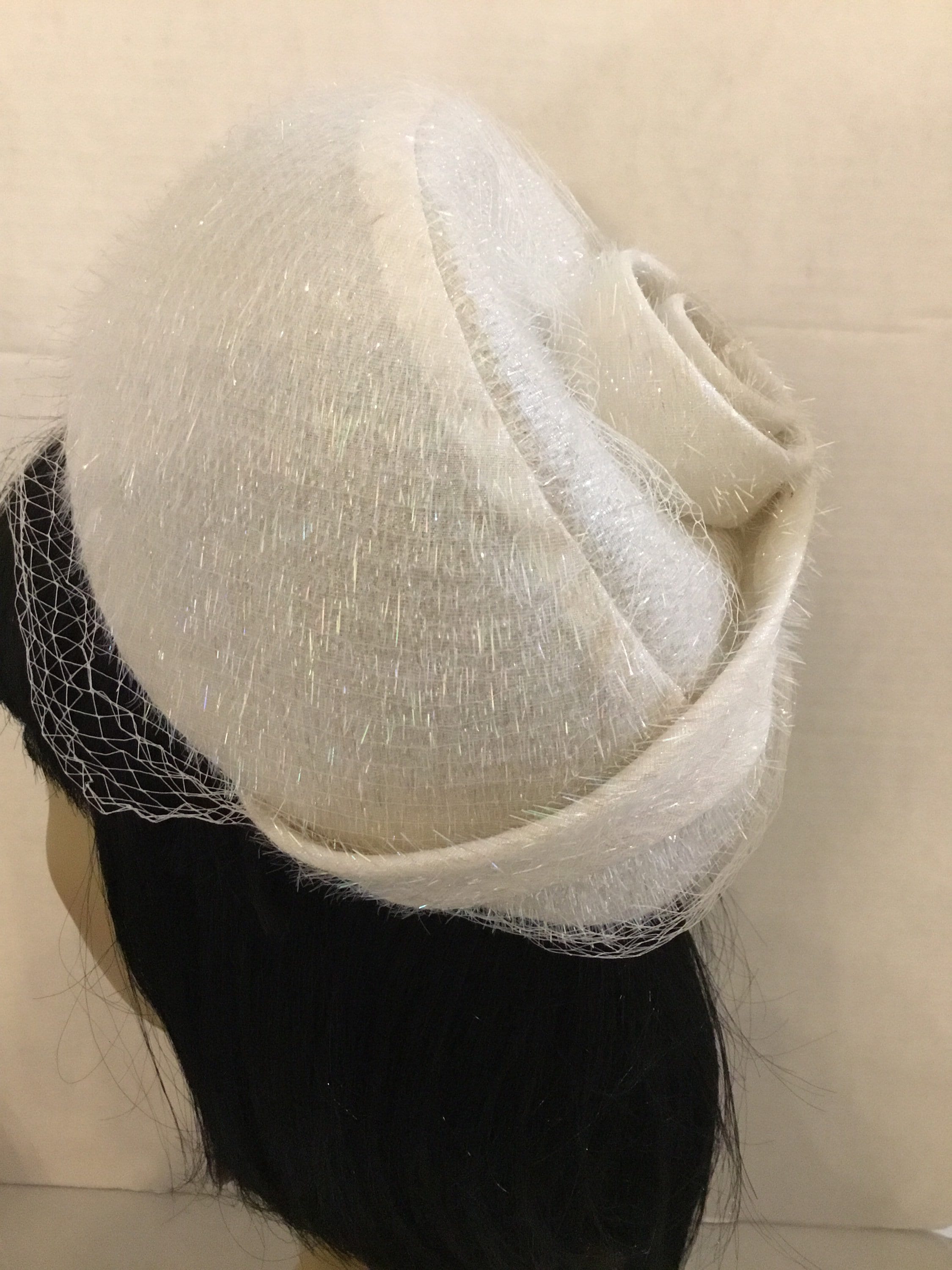 Vintage Ivory Textured Pillbox Hat 1960s Sculptural Mod Cocktail Hat Pillbox Hat 1960s - Etsy main image 3