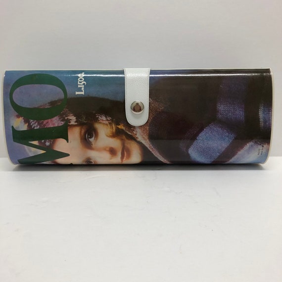 Mod 70’s Magazine clutch purse, midcentury handbag