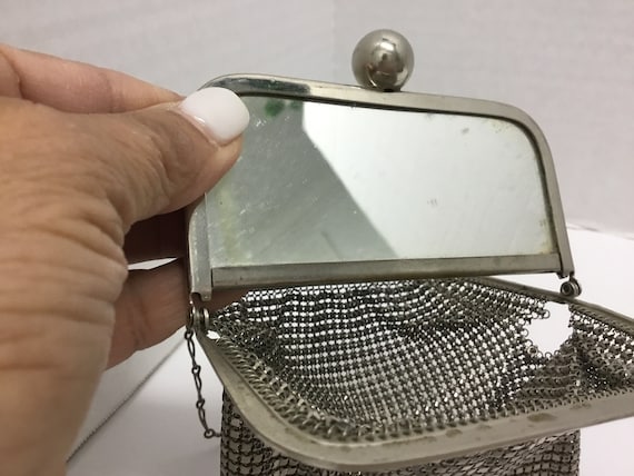 Art Deco Mesh Purse, Silver mesh 1920s purse, 20s… - image 6