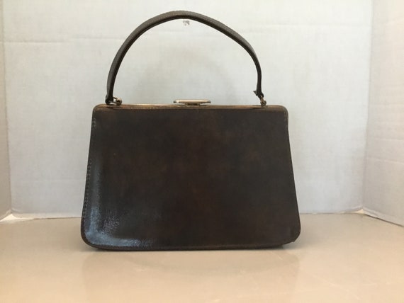 1960’s patchwork handbag, simulated leather handb… - image 2