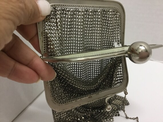 Art Deco Mesh Purse, Silver mesh 1920s purse, 20s… - image 7