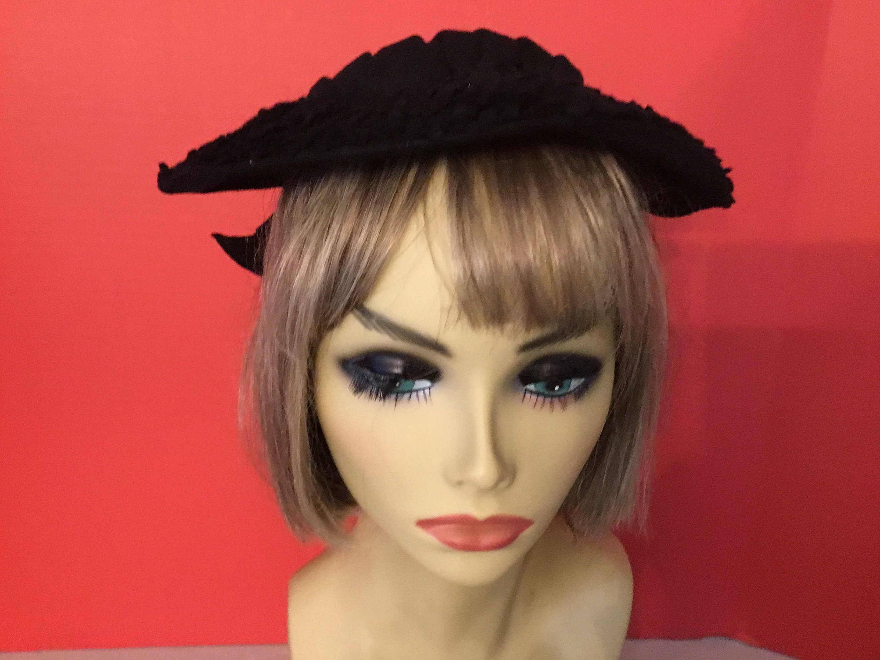1930\'s Black Vintage a Pancake Hat Vintage Pancake Hat - Etsy main image 4