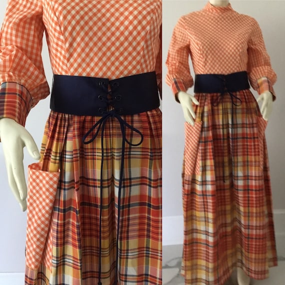 1970’s maxi dress, 1970’s peasant, prairie, boho,… - image 1