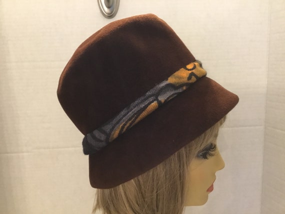 Dark Brown hat, El Rita Hat, midcentury brown hat… - image 3
