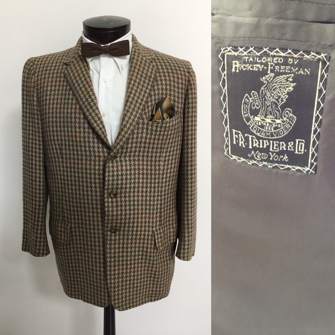 1950-60's 3 Button Wool Sport Coat, Hickey Freeman, F.R. Tripler