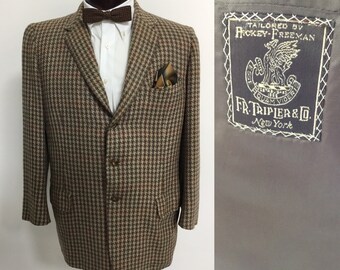 1950-60's 3 Button Wool Sport Coat, Hickey Freeman, F.R.