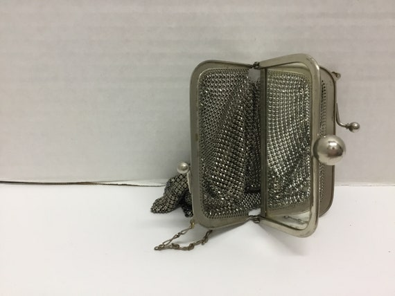 Art Deco Mesh Purse, Silver mesh 1920s purse, 20s… - image 8