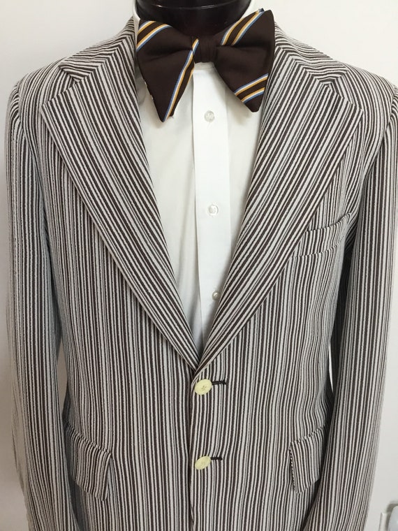 1970’s polyester jacket/sportcoat, brown & white … - image 2