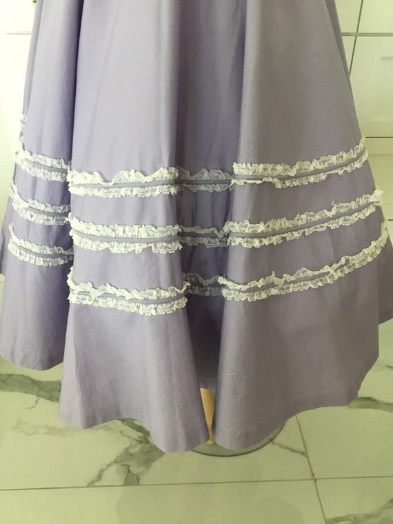 1950’s swing skirt and blouse, Lilac circle skirt… - image 2