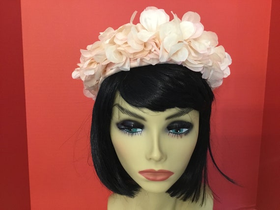 Vintage 50-60’s pink hat, midcentury pink petal h… - image 5