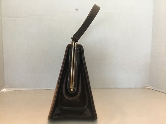 1960’s Colorblock patchwork handbag,simulated lea… - image 3