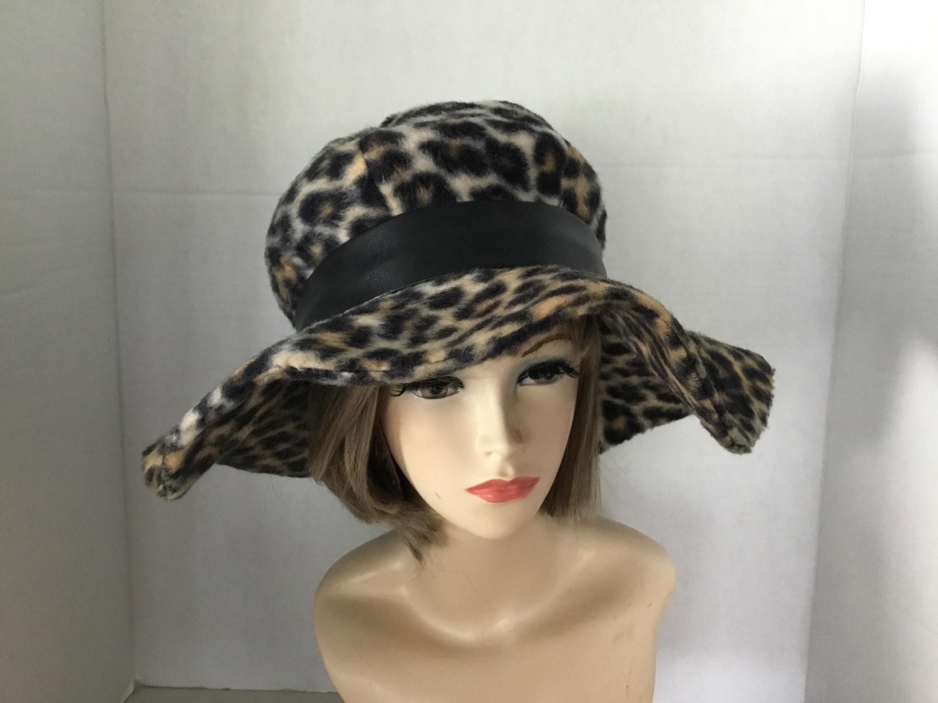 Animal Print Best Selling Floppy Hat Big Cat Straw Lifeguard Hat | Leopard Print Straw Hat UPF 50  main image 3