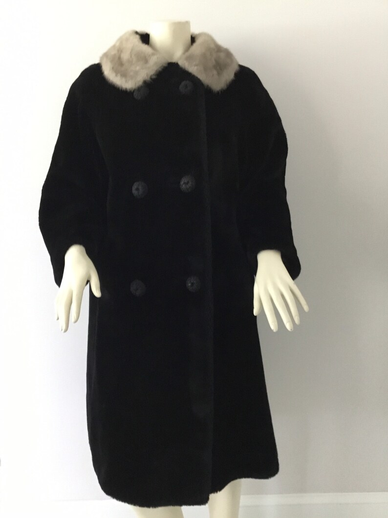 Coats 1950-60s Borgana Coat With Silver Gray Mink Collar - Etsy