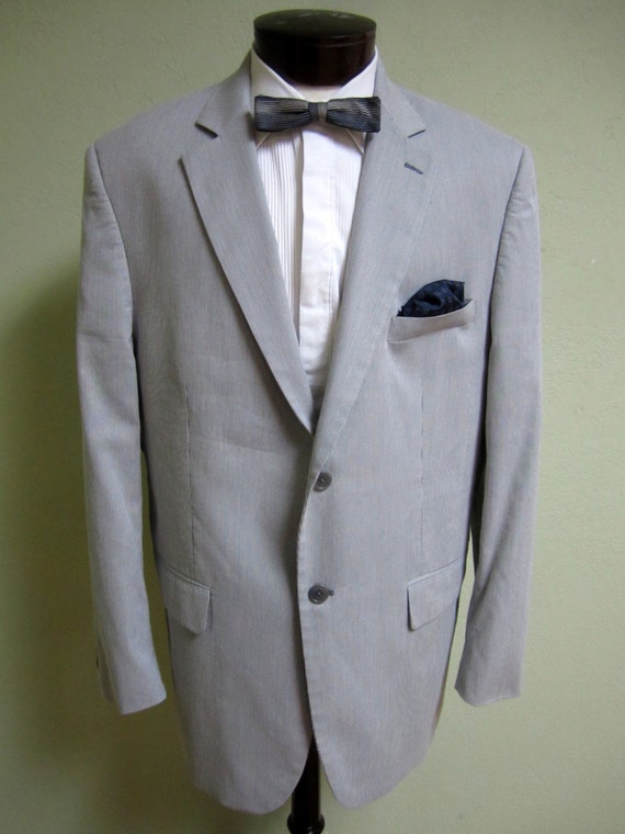 D3 CROPPED SEERSUCKER JACKET 50/'s bolero layer M gray white