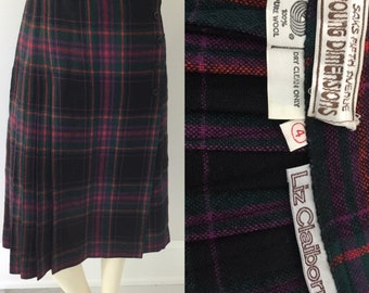 1970’s plaid wool skirt, Young Dimensions Saks Fifth Avenue Liz Claiborne wool plaid kilt skirt, size 4 wool skirt, tartan skirt,