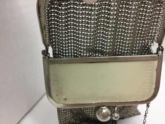 Art Deco Mesh Purse, Silver mesh 1920s purse, 20s… - image 5