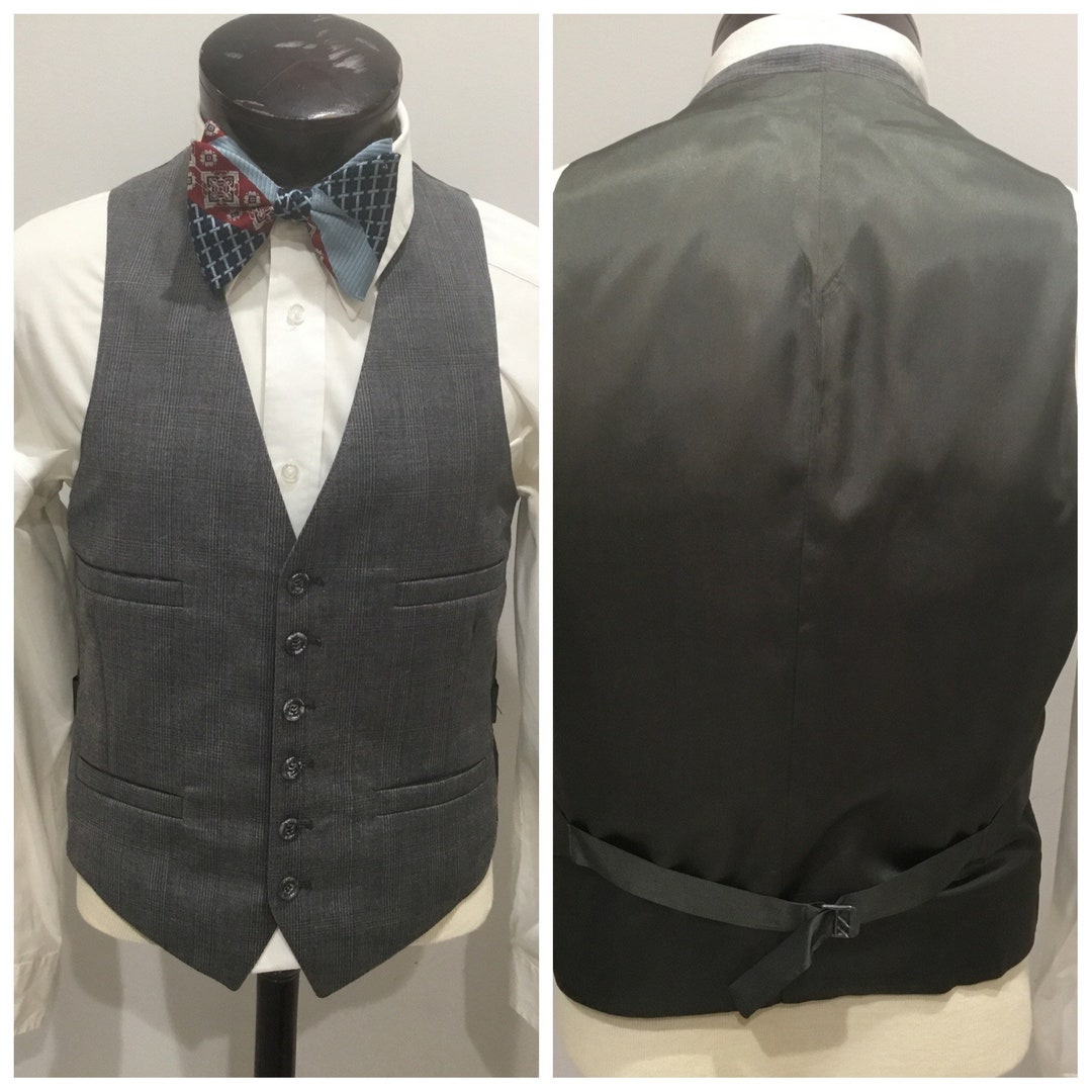1960s Edwardian Wool Gray Waistcoat Vest Men's Suit Vest, 50% OFF