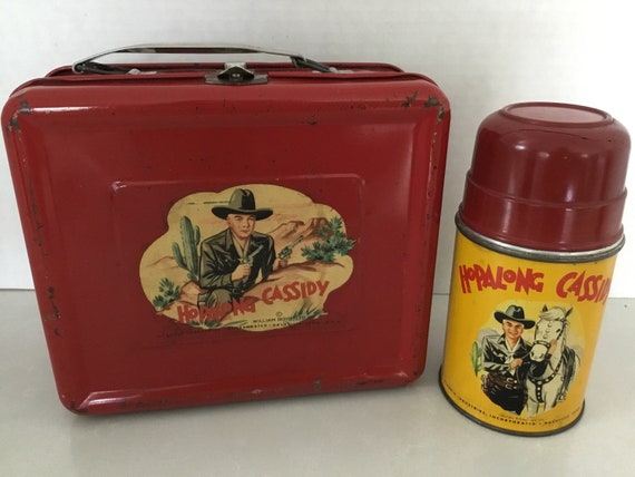 Metal Lunchox, 1950's Hopalong Cassidy Lunchbox, Red Hopalong