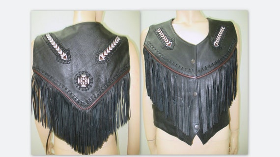 Ladies Rockabilly Leather Vest, XL, Vance Leather