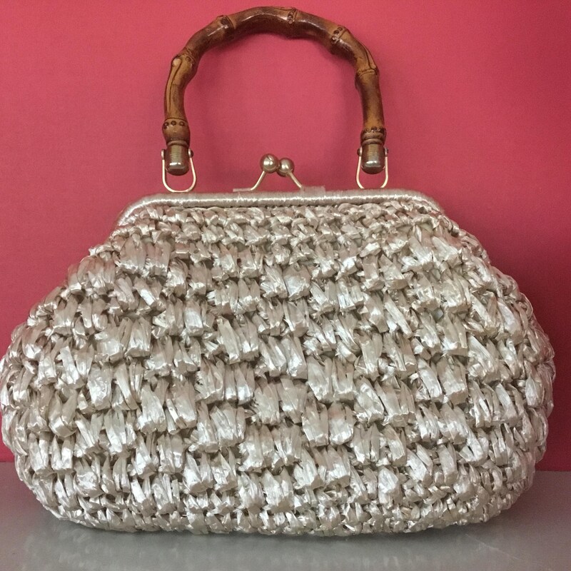 1950s/60s Raffia Bamboo Handle Handbag main image 1