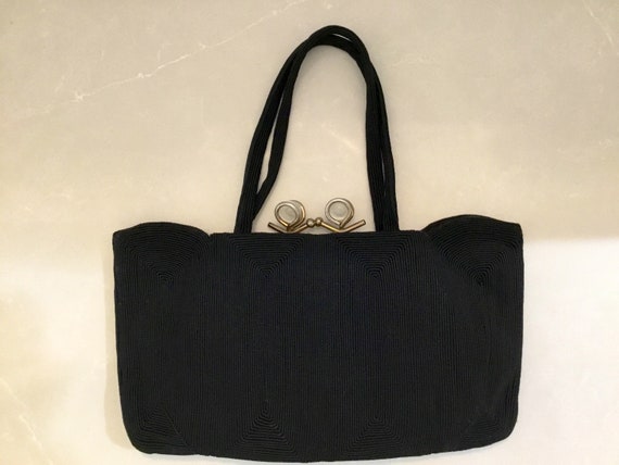 1940s Genuine Corde Black Handbag Corde Handbag 1940s Handbags 1940s Black Handbag Corde 40s Style 40s Fashion 40s Clothing Etsy
