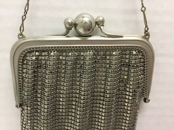 Art Deco Mesh Purse, Silver mesh 1920s purse, 20s… - image 2