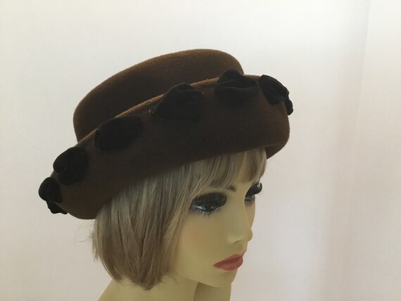 Brown Breton Fashion hat Brown Wide Brim Hat Small 80 main image 4