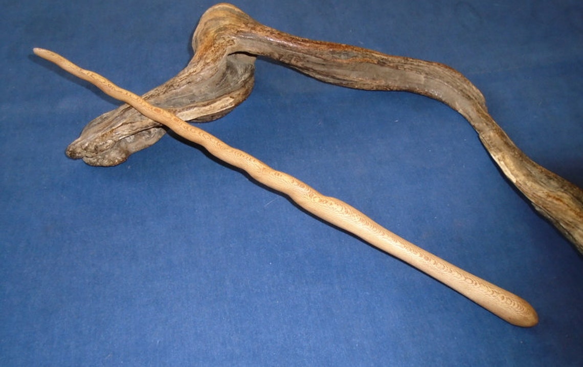 Long Sycamore wood wand. Wooden magick wand. Handmade magic Etsy