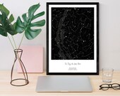 Custom Star Map, Star Chart, Gift, Night Sky Wall Art, Astrology Print, Constellation Print