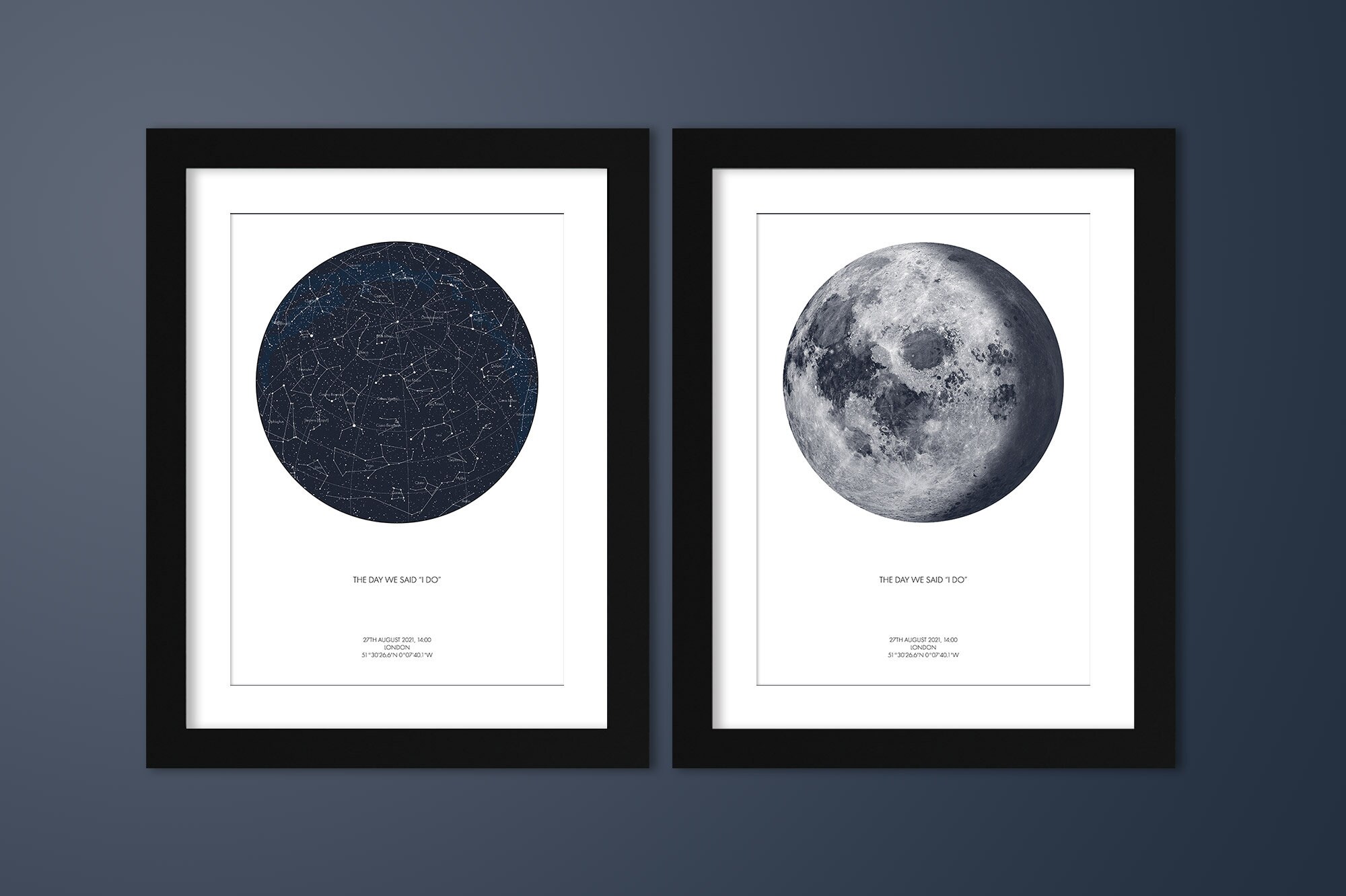 Unique Custom Star Map & Moon Print | Personalised Star Map, Galaxy S…