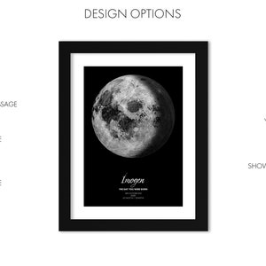 Moon Phase Print, Custom Star Map, Personalized Moon Phase by Date ...