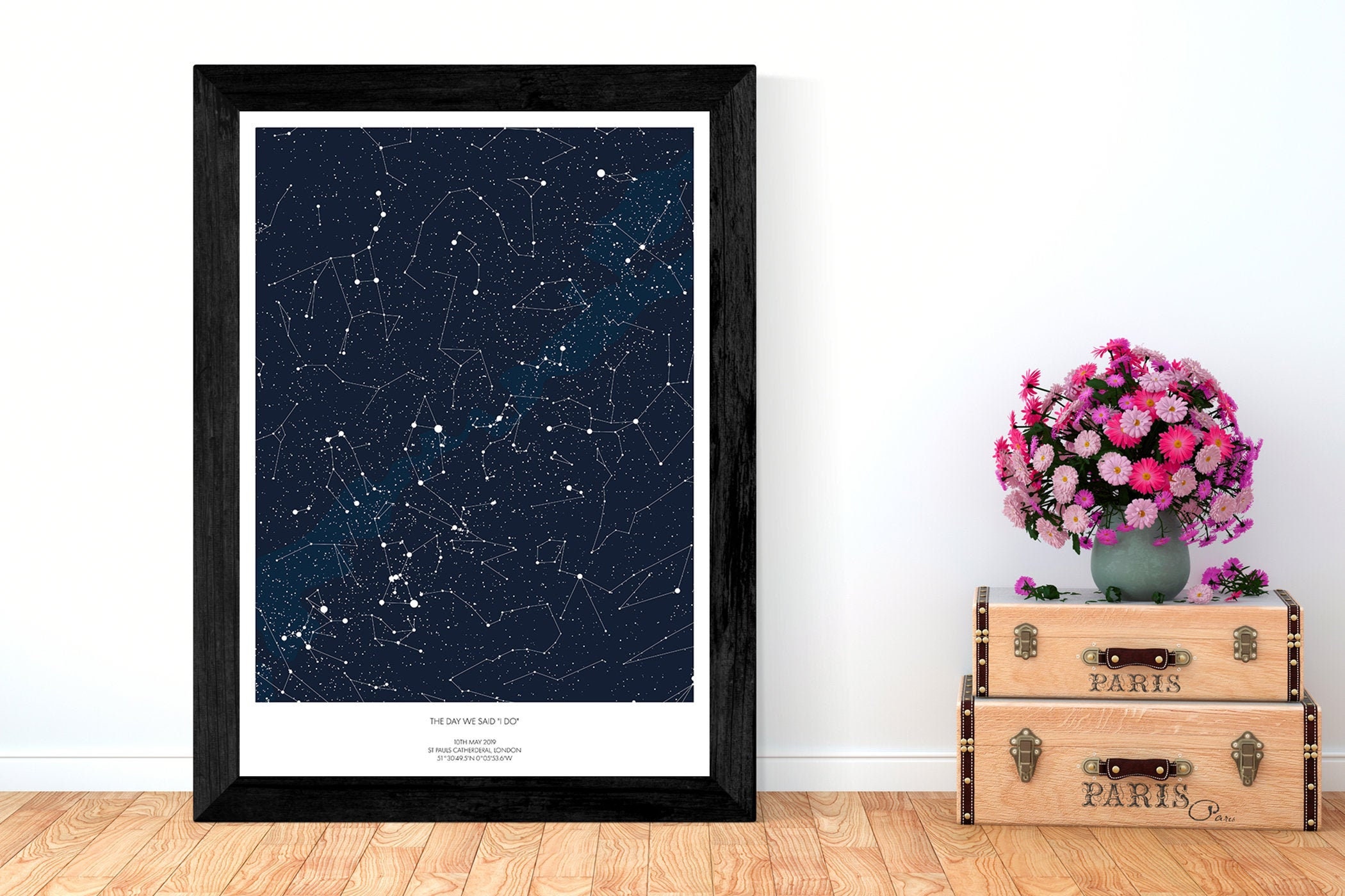 Unique Custom Star Map | Personalised Star Map, Galaxy Star Map, Wedd…