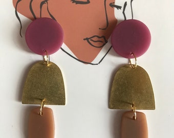 Matte Resin Earrings, Statement Earrings,  modern earrings, handmade, one-of-a-kind