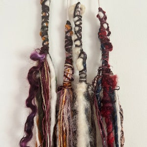 Dreadlock Extensions / Hair Wraps / 10+ in / Brown & Dark Blue  Mermaid Boho Loc