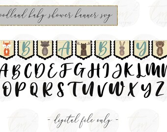 DIY Printable Woodland Baby Shower Banner SVG