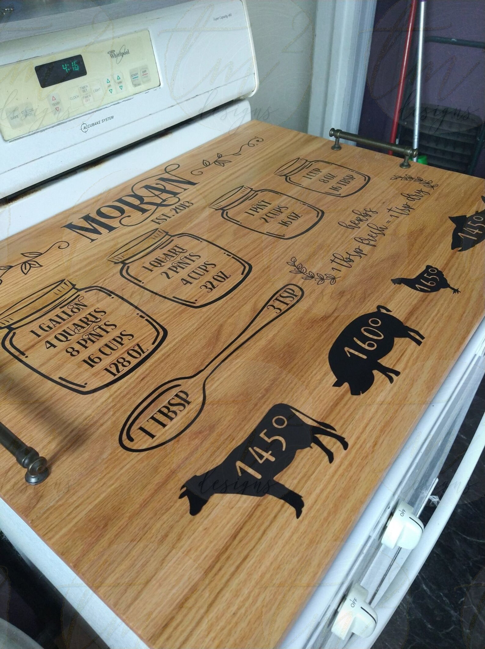 Meat Temperature SVG Noodle Board SVG Kitchen Measuring Cheat Sheet