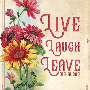 Live Laugh Leave Me Alone 8x10 Print