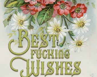 Best *Effing* Wishes Blank Inside Greeting Card