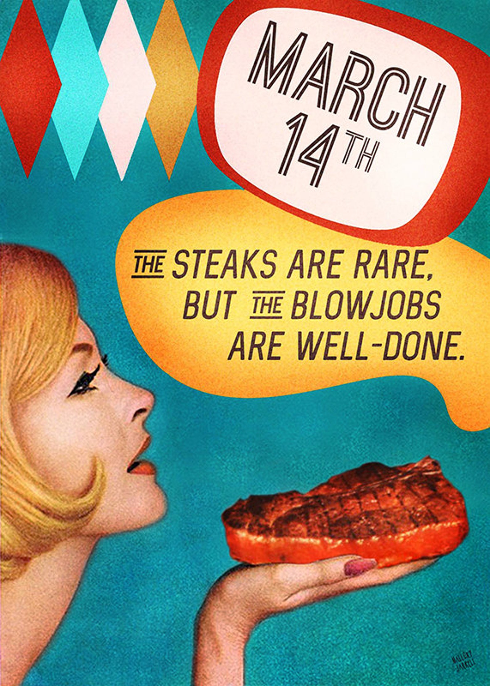 Steak and BJ Day Mar 14 Greeting Card | Etsy