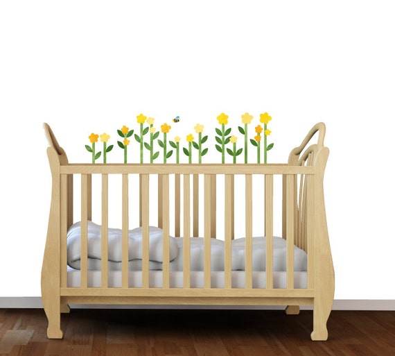 Yellow Flower Wall Decals Fabric Wall Decals Etsy
