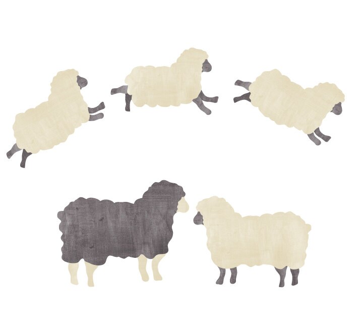 Sheep Wall Decals Sheep Fabric Wall Decals Etsy