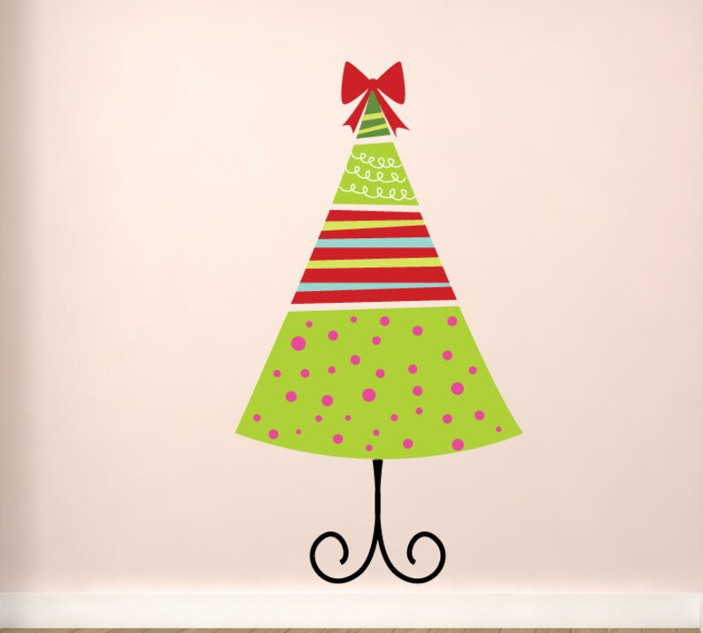 Christmas Tree Wall Decal Reusable Fabric Wall Decals Etsy