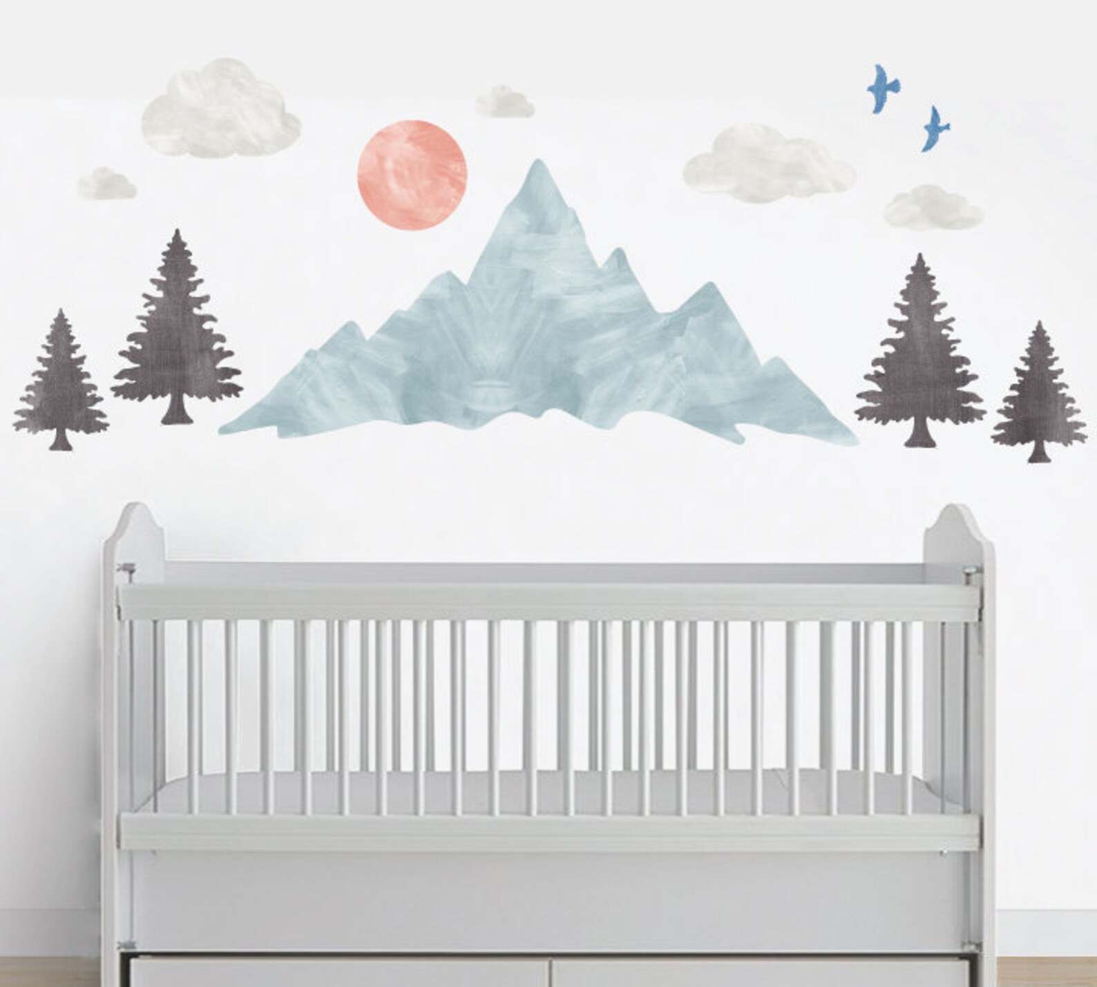 Mountain Wall Decals Mountain Range Fabric Wall Decals in Etsy